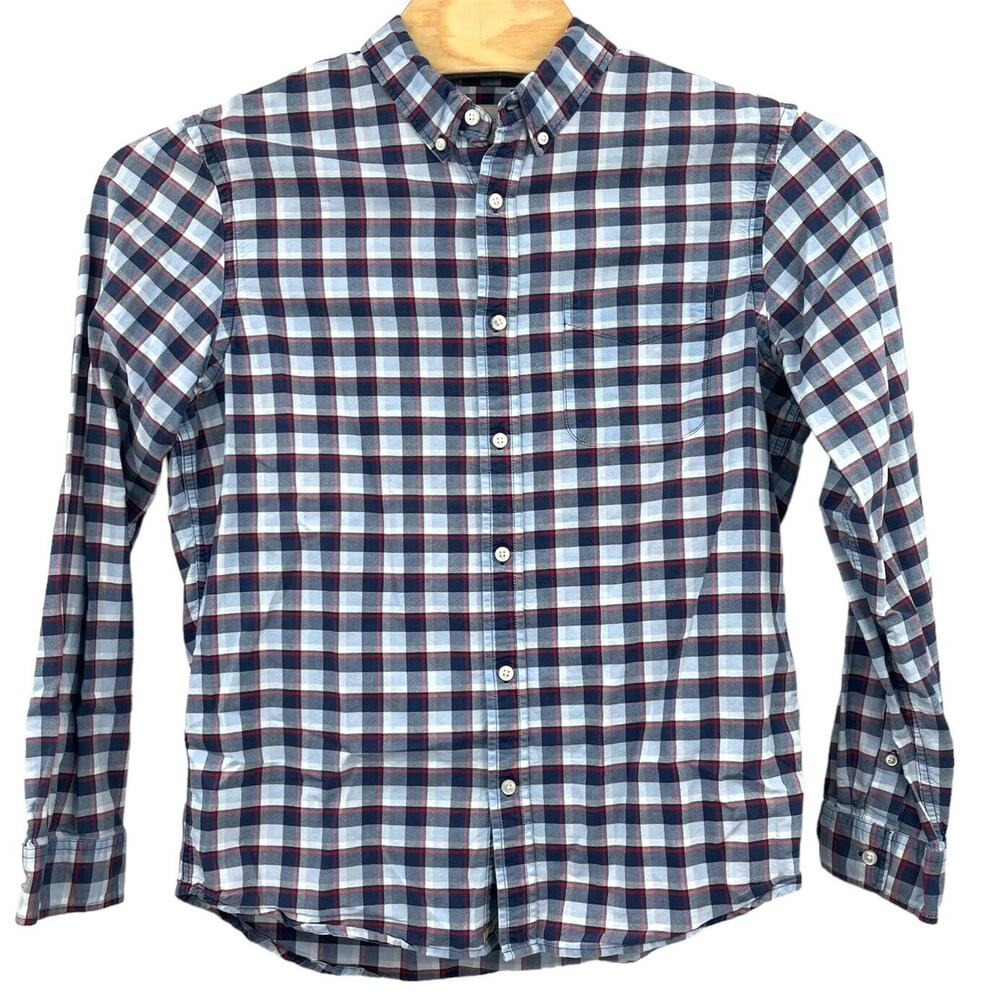 Denim & Supply Ralph Lauren Plaid Button Down Red White Blue Long Sleeve Large